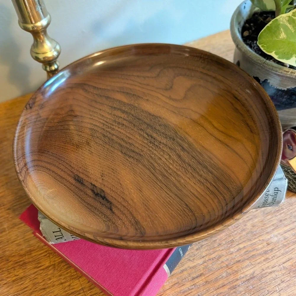 Vintage 1960s Oregon Myrtlewood Plate Handcrafted Mid Century Modern Dish‎ 8.5